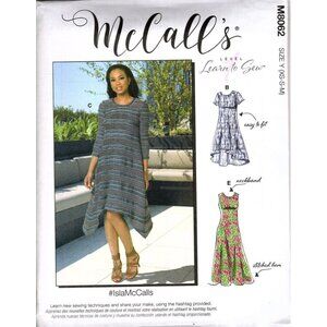 McCall's M8062 Misses XS to M Pullover Dress Learn to Sew Uncut Sewing Pattern
